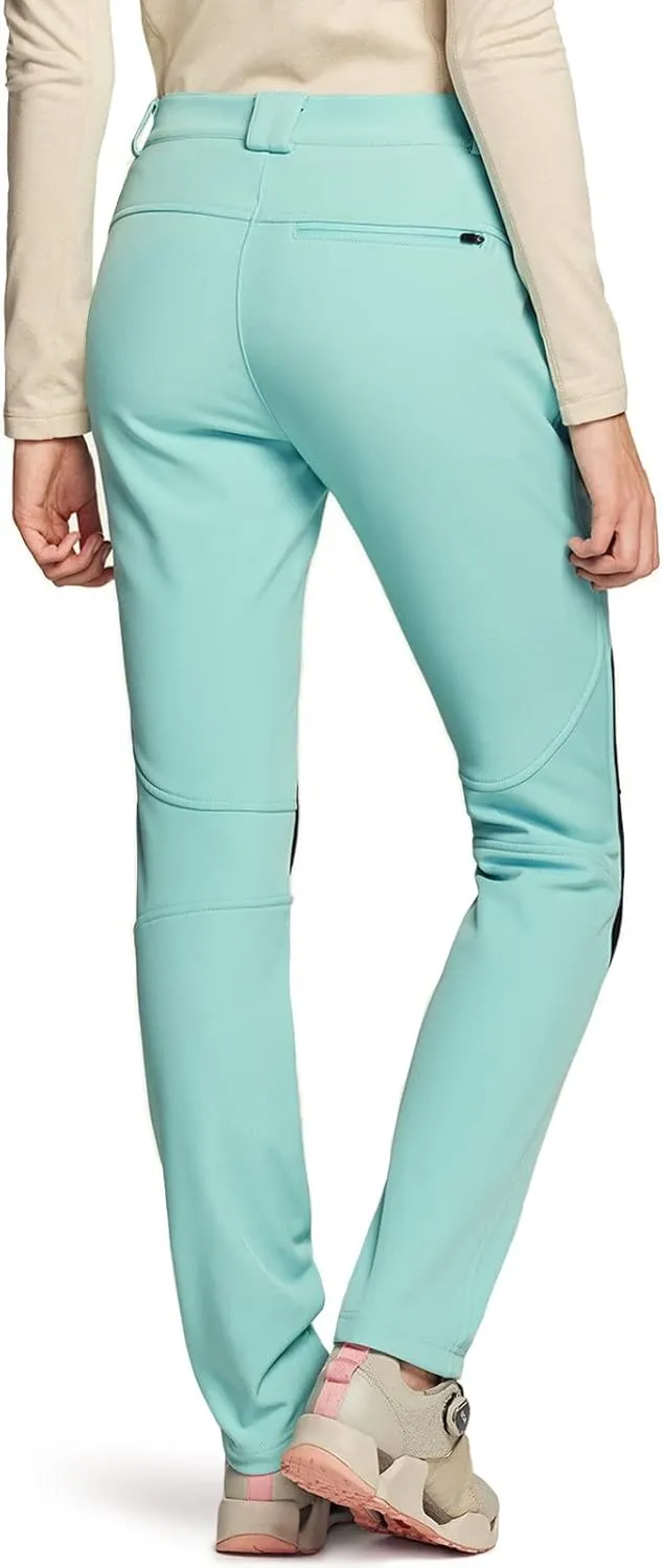 TSLA Women's Softshell Winter Snow Ski Pants, Fleece Lined Waterproof Hiking Pants, Insulated Work Outdoor Pants