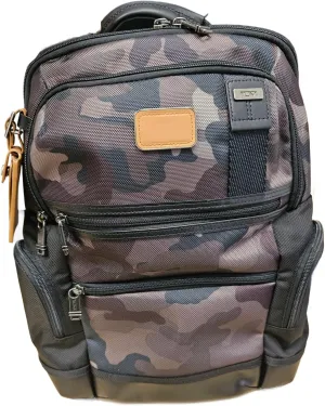 TUMI 111792 Parrish Black/Camo Design With Gunmetal Hardware Multi Compartment Backpack, Medium