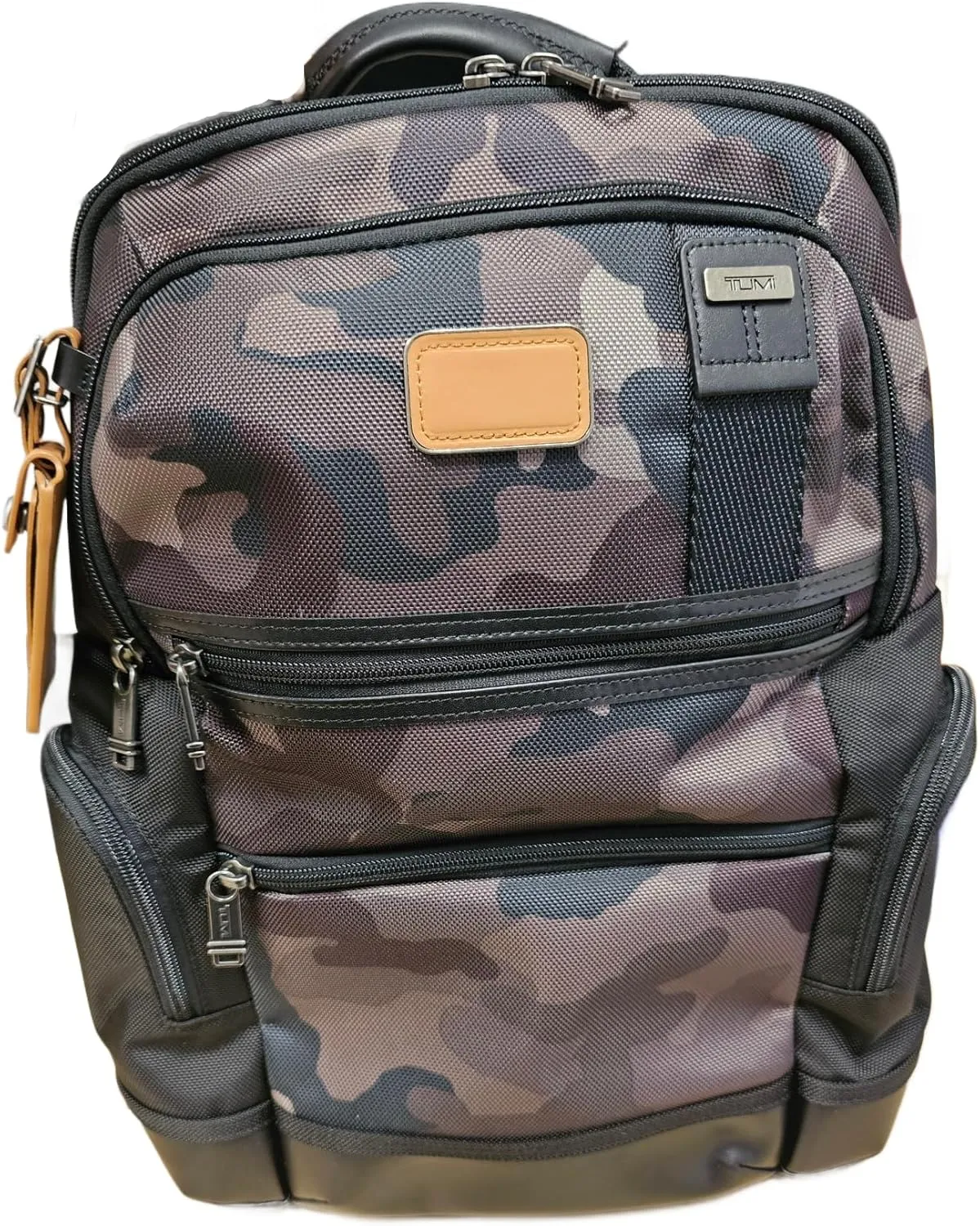TUMI 111792 Parrish Black/Camo Design With Gunmetal Hardware Multi Compartment Backpack, Medium