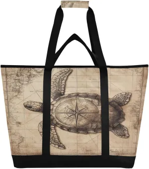 Turtles Reusable Insulated Lunchbox Cooler Bag, Leakproof Kitchen Grocery Bag Collapsible Portable Cooler Tote Bag for Picnic, Camping, Office, Travel