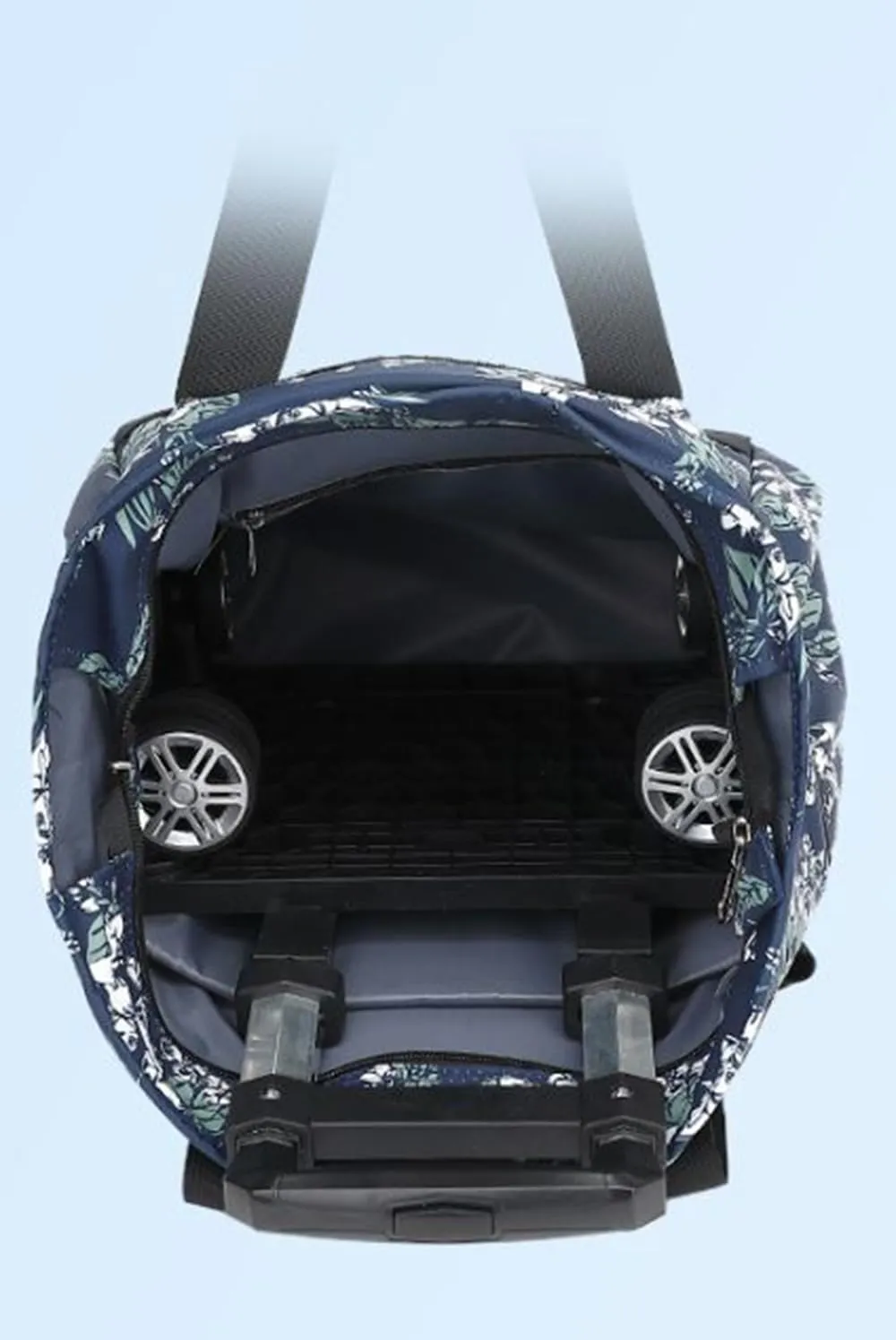 U4S4cart411-4J 4 Wheels Detachable Portable Travel Bag, Blue Aluminium Alloy PVC Shopping Cart