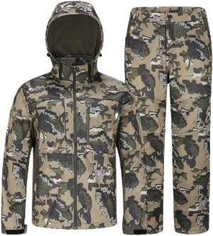 UIIHUNT Hunting Clothes for Men with Fleece Lining: Safety Strap Compatible Water Resistant Silent Hunting Jacket and Pants