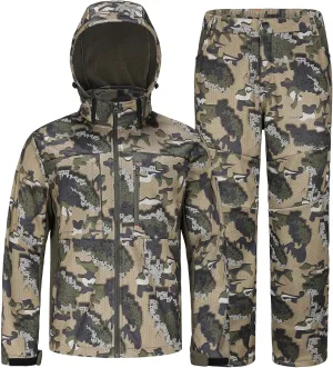 UIIHUNT Hunting Clothes for Men with Fleece Lining: Safety Strap Compatible Water Resistant Silent Hunting Jacket and Pants