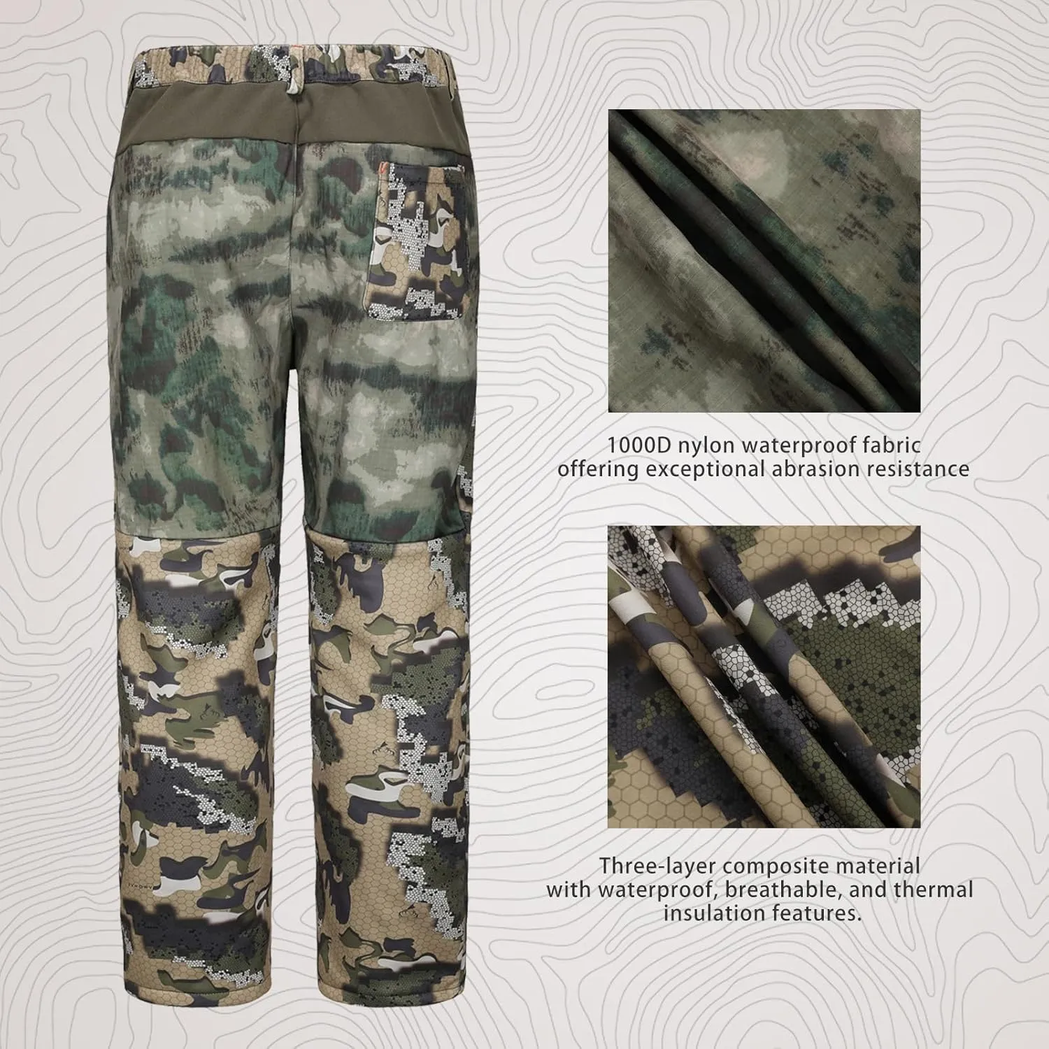 UIIHUNT Hunting Clothes for Men with Fleece Lining: Safety Strap Compatible Water Resistant Silent Hunting Jacket and Pants