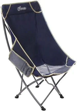 Ultralight High Back Folding Camping Chair Outdoor Backpacking Compact Heavy Duty Outdoor Stool Leisure Camping BBQ Beach Travel Picnic Festival with Carry Bag Moon Chair