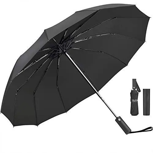Umbrella,12 Ribs Auto Open/Close Windproof With Ergonomic Handle