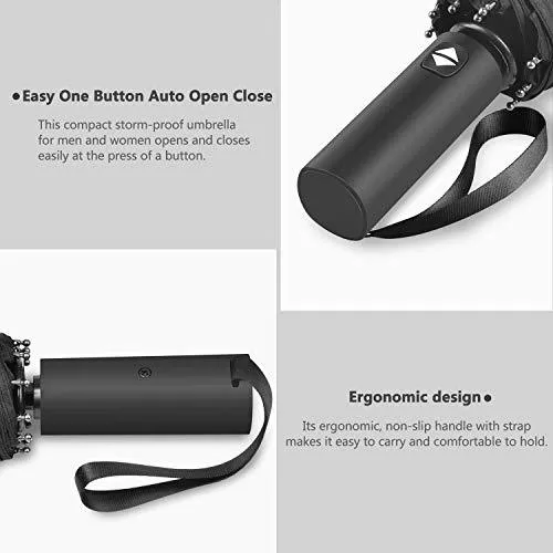 Umbrella,12 Ribs Auto Open/Close Windproof With Ergonomic Handle