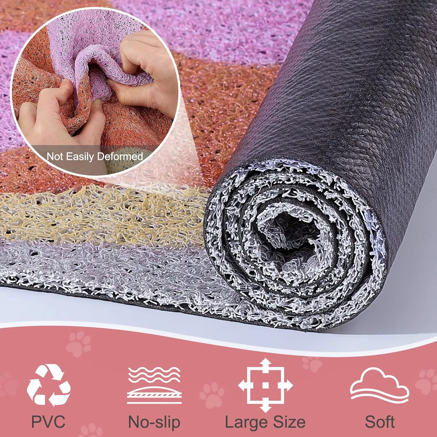 Unicorn Catcher Cat Litter Mat Quality Litter Box Mat Large Non-Slip Cat Litter Mat Litter Trapping Mat Soft Kitty Litter Mat Cute Cat Food Mat Cat Products Easy to Clean
