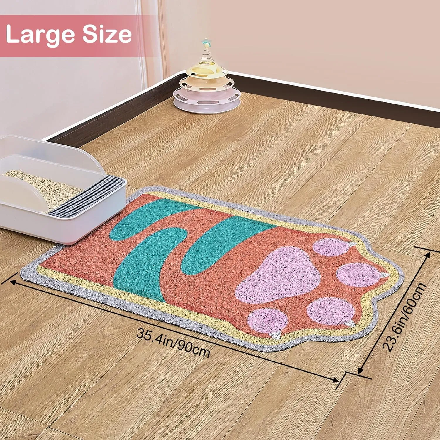 Unicorn Catcher Cat Litter Mat Quality Litter Box Mat Large Non-Slip Cat Litter Mat Litter Trapping Mat Soft Kitty Litter Mat Cute Cat Food Mat Cat Products Easy to Clean