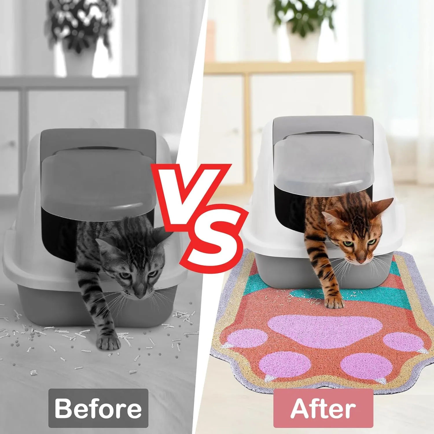 Unicorn Catcher Cat Litter Mat Quality Litter Box Mat Large Non-Slip Cat Litter Mat Litter Trapping Mat Soft Kitty Litter Mat Cute Cat Food Mat Cat Products Easy to Clean