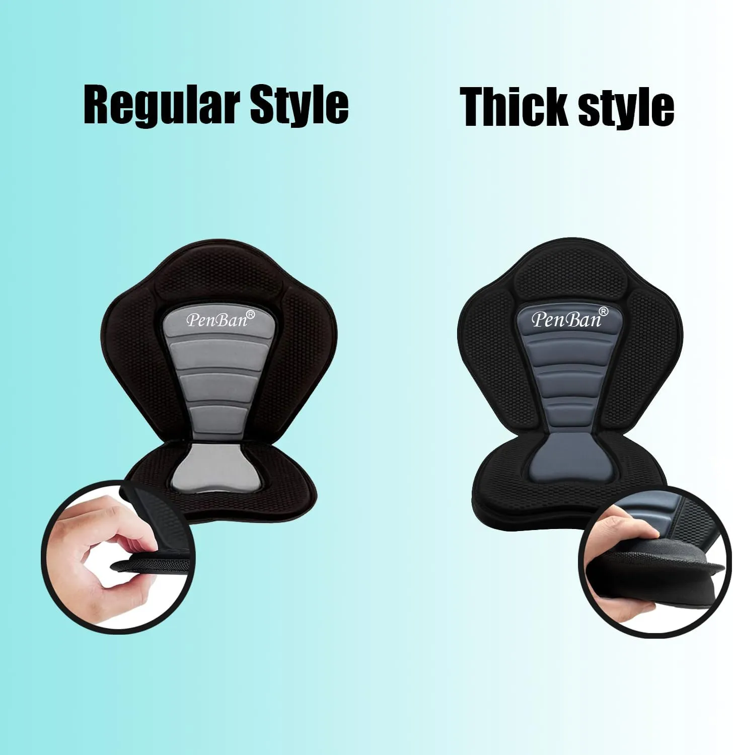 Universal Deluxe Kayak Seat Cushion with Storage Bag for Kayak,Padded Boat,SUP,Canoe,Fishing Boat,Seats with 4 Adjustable Straps