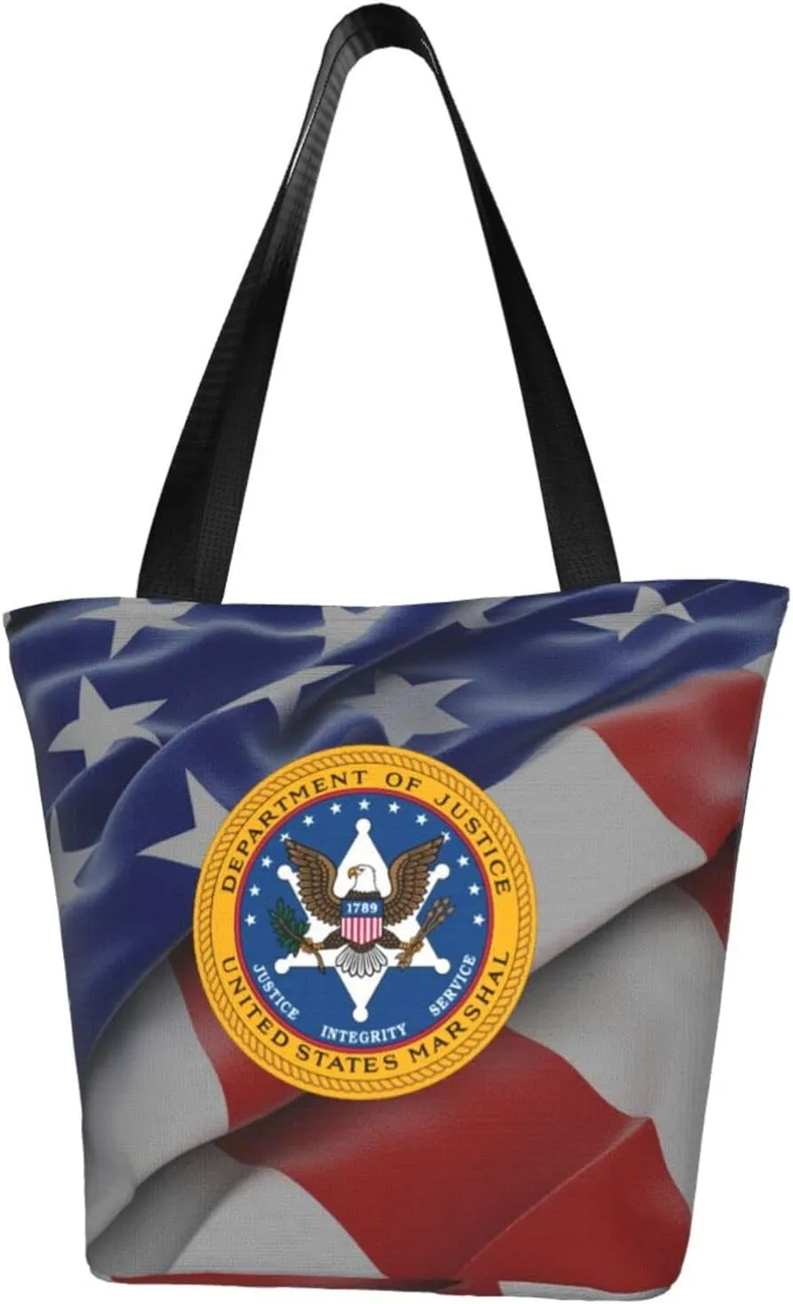US Marshals Service Women'S Casual One Shoulder Carry Shopping Bag Large Capacity Working Storage Handbag