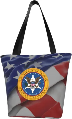 US Marshals Service Women'S Casual One Shoulder Carry Shopping Bag Large Capacity Working Storage Handbag
