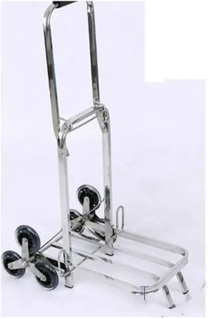 Utility Shopping Cart Folding Shopping Cart Stainless Steel Portable Stair Climbing Trolley Cart Suitable for Travel and Moving Portable Grocery Cart to Save Space (Size : B)