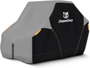 UTV Cover, Heavy Duty 420D Waterproof Side by Side Cover Accessories, 4-6 Seater All Weather Outdoor Protective Cover for 162" Polaris RZR Ranger Honda Yamaha Can-Am Kawasaki (Black& Grey)