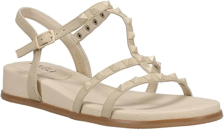 VANELi Womens Midge Studded Slingback Dress Sandals Mid Heel 2-3" - Beige