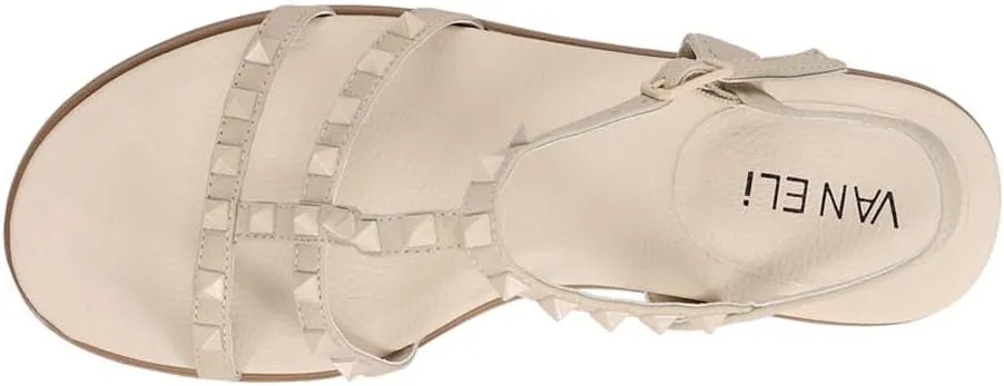 VANELi Womens Midge Studded Slingback Dress Sandals Mid Heel 2-3" - Beige