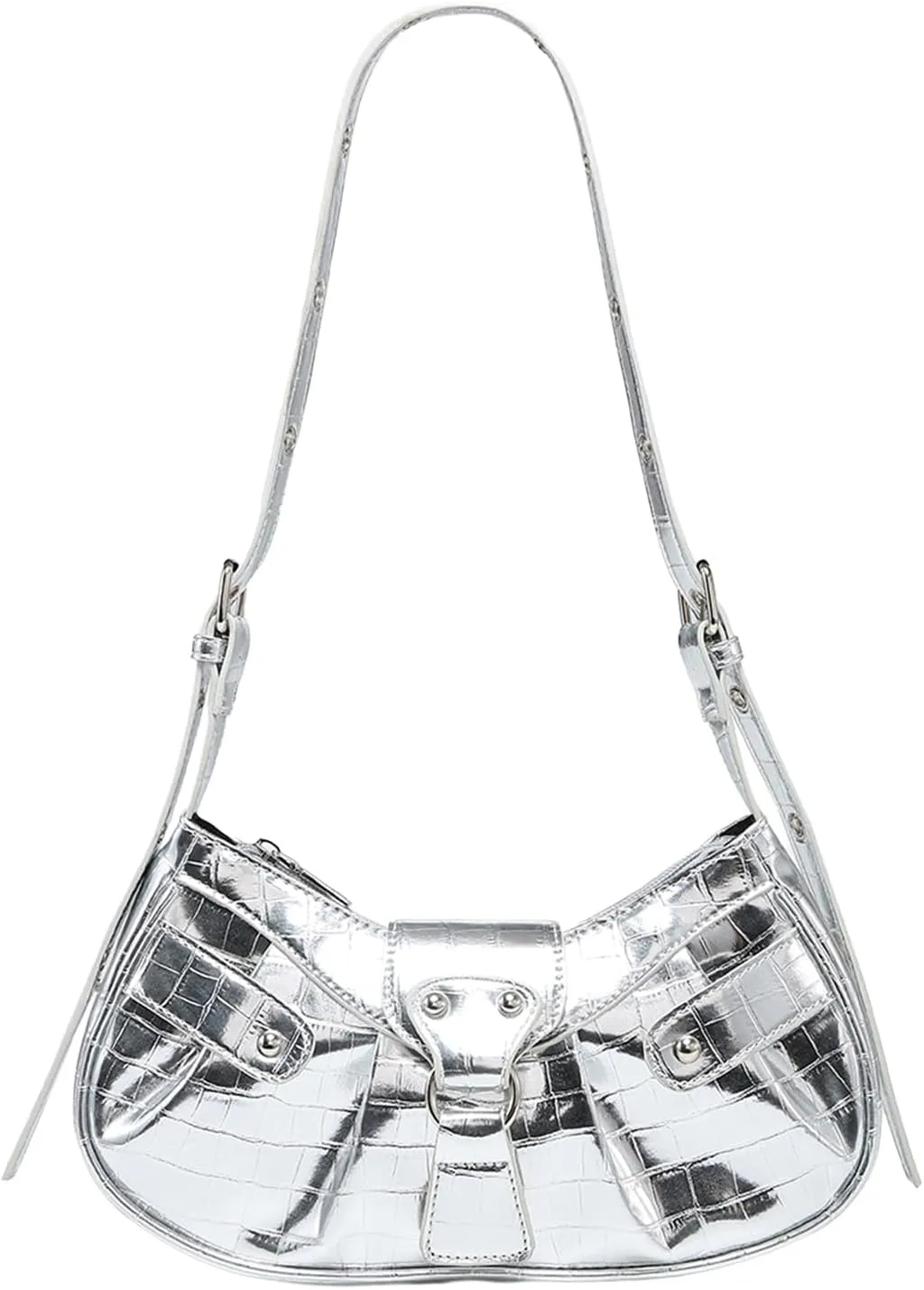 Verdusa Women's Pleated Hobo Shoulder Bag PU Leather Clutch Handbag