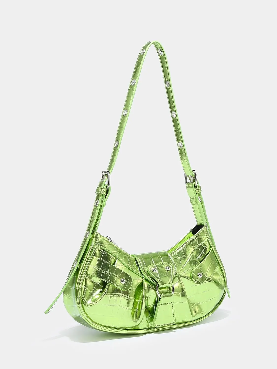 Verdusa Women's Pleated Hobo Shoulder Bag PU Leather Clutch Handbag