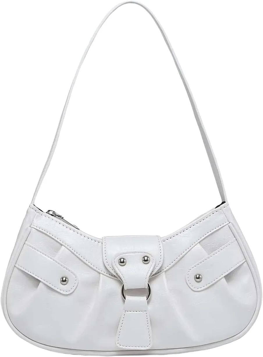 Verdusa Women's Pleated Hobo Shoulder Bag PU Leather Clutch Handbag