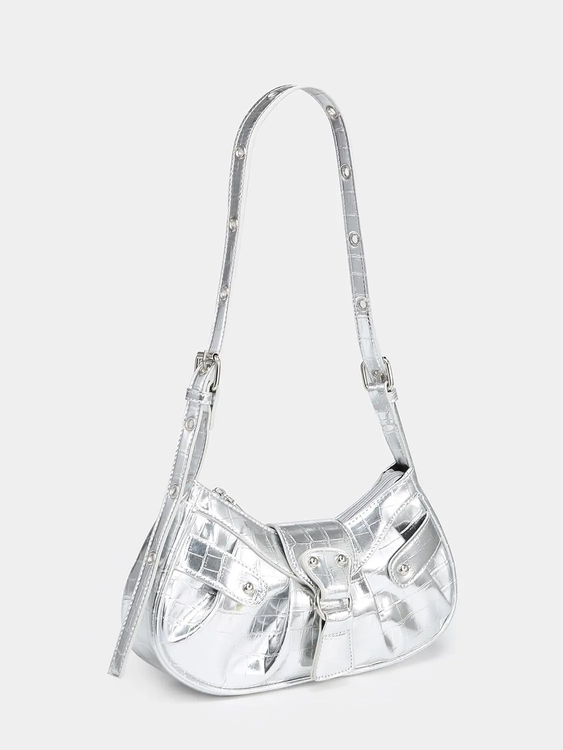 Verdusa Women's Pleated Hobo Shoulder Bag PU Leather Clutch Handbag