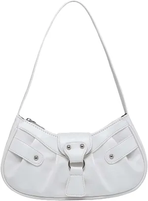 Verdusa Women's Pleated Hobo Shoulder Bag PU Leather Clutch Handbag