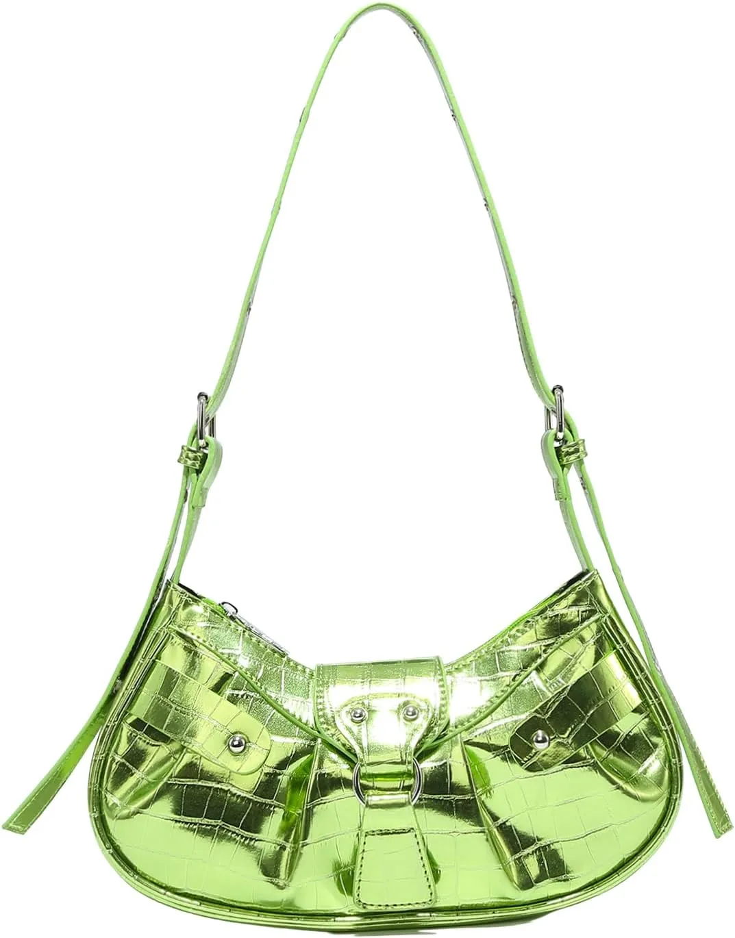 Verdusa Women's Pleated Hobo Shoulder Bag PU Leather Clutch Handbag