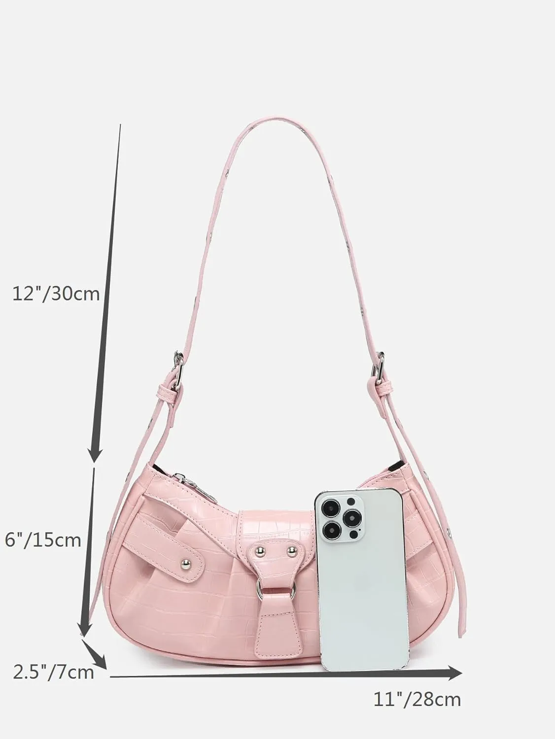 Verdusa Women's Pleated Hobo Shoulder Bag PU Leather Clutch Handbag