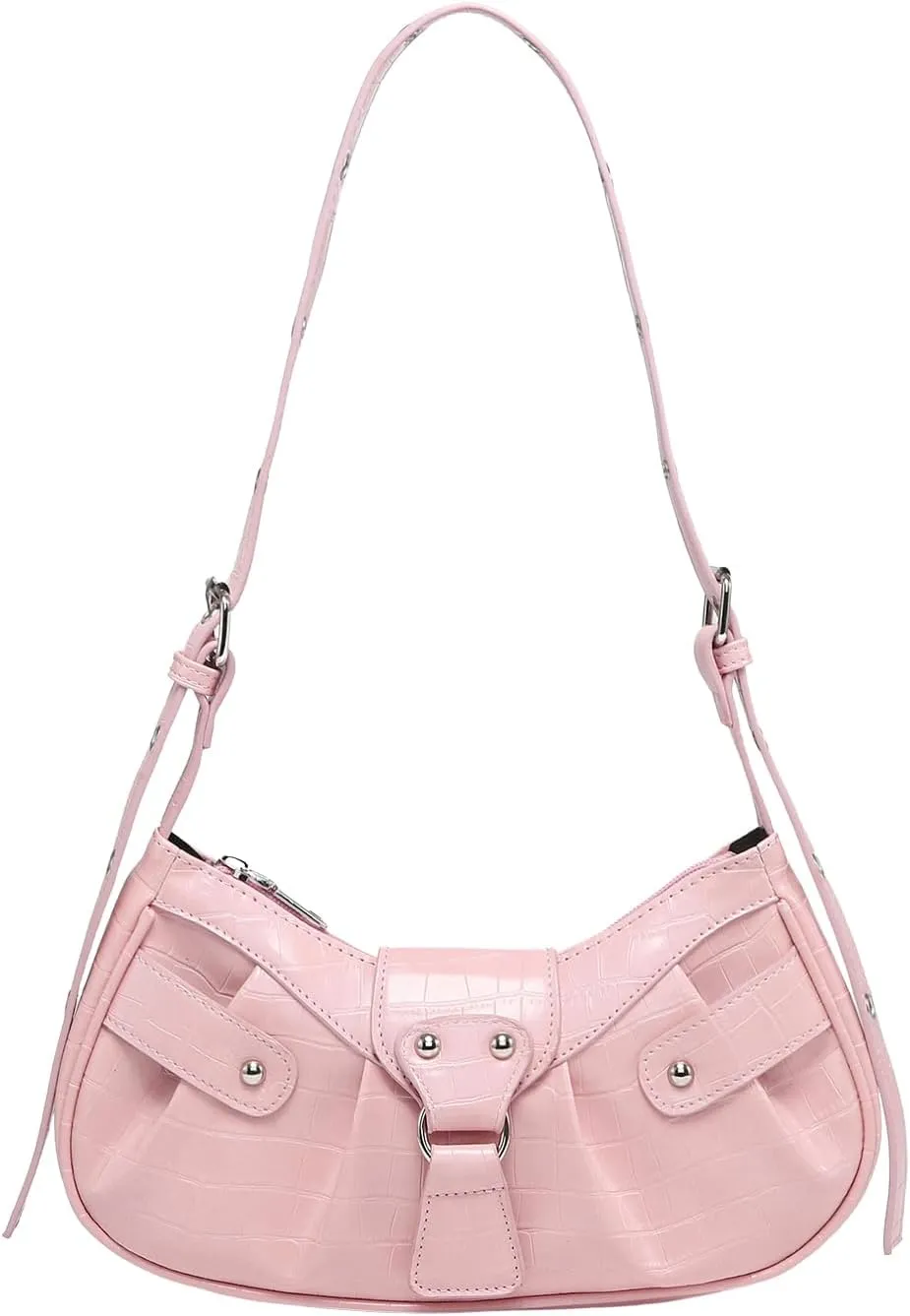 Verdusa Women's Pleated Hobo Shoulder Bag PU Leather Clutch Handbag