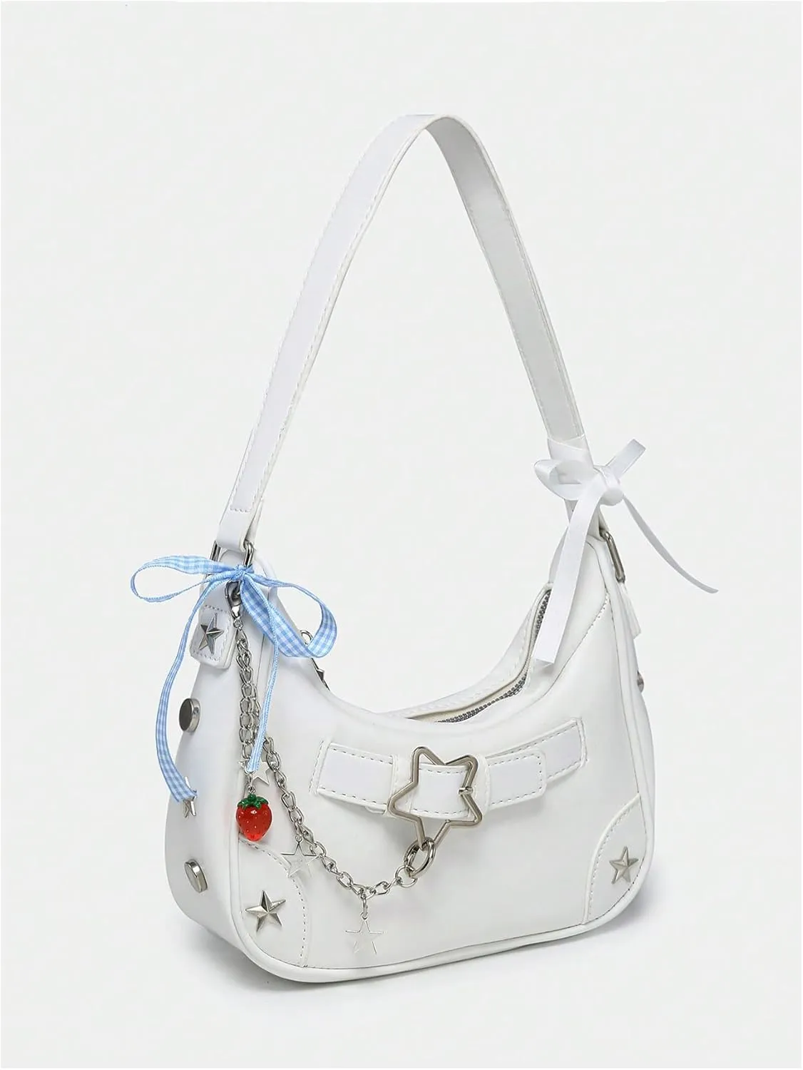 Verdusa Women's Y2k Underarm Shoulder Bag Studded Hobo Handbag Small Purses