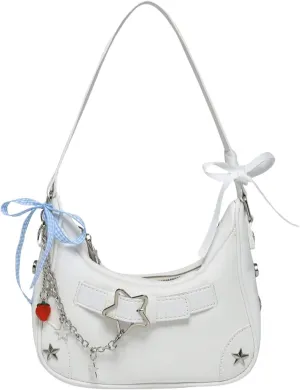 Verdusa Women's Y2k Underarm Shoulder Bag Studded Hobo Handbag Small Purses