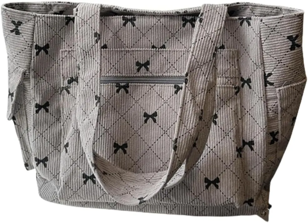 Versatile Corduroy Bag Modern and Elegant Shoulder Bag Large Capacity Handbag for Shopping Business and Travel