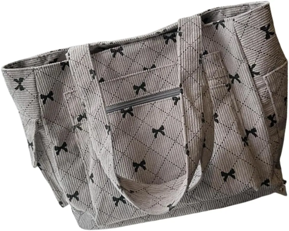 Versatile Corduroy Bag Modern and Elegant Shoulder Bag Large Capacity Handbag for Shopping Business and Travel