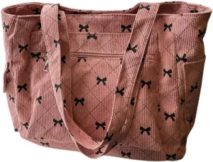 Versatile Corduroy Bag Modern and Elegant Shoulder Bag Large Capacity Handbag for Shopping Business and Travel