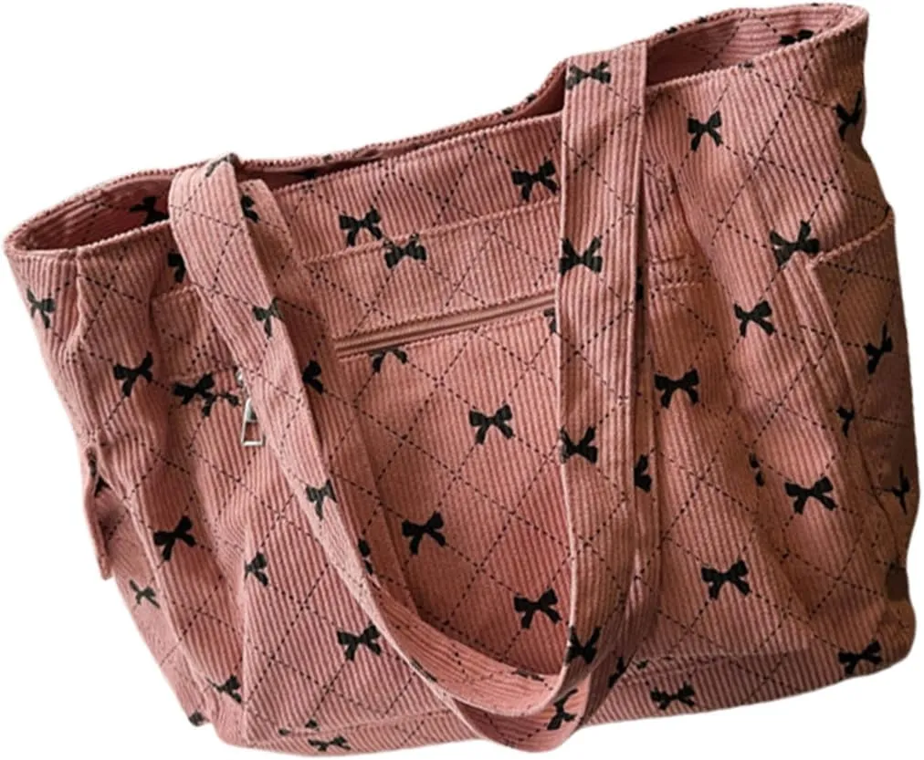 Versatile Corduroy Bag Modern and Elegant Shoulder Bag Large Capacity Handbag for Shopping Business and Travel
