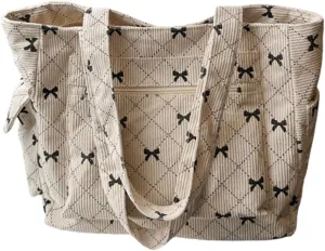 Versatile Corduroy Bag Modern and Elegant Shoulder Bag Large Capacity Handbag for Shopping Business and Travel