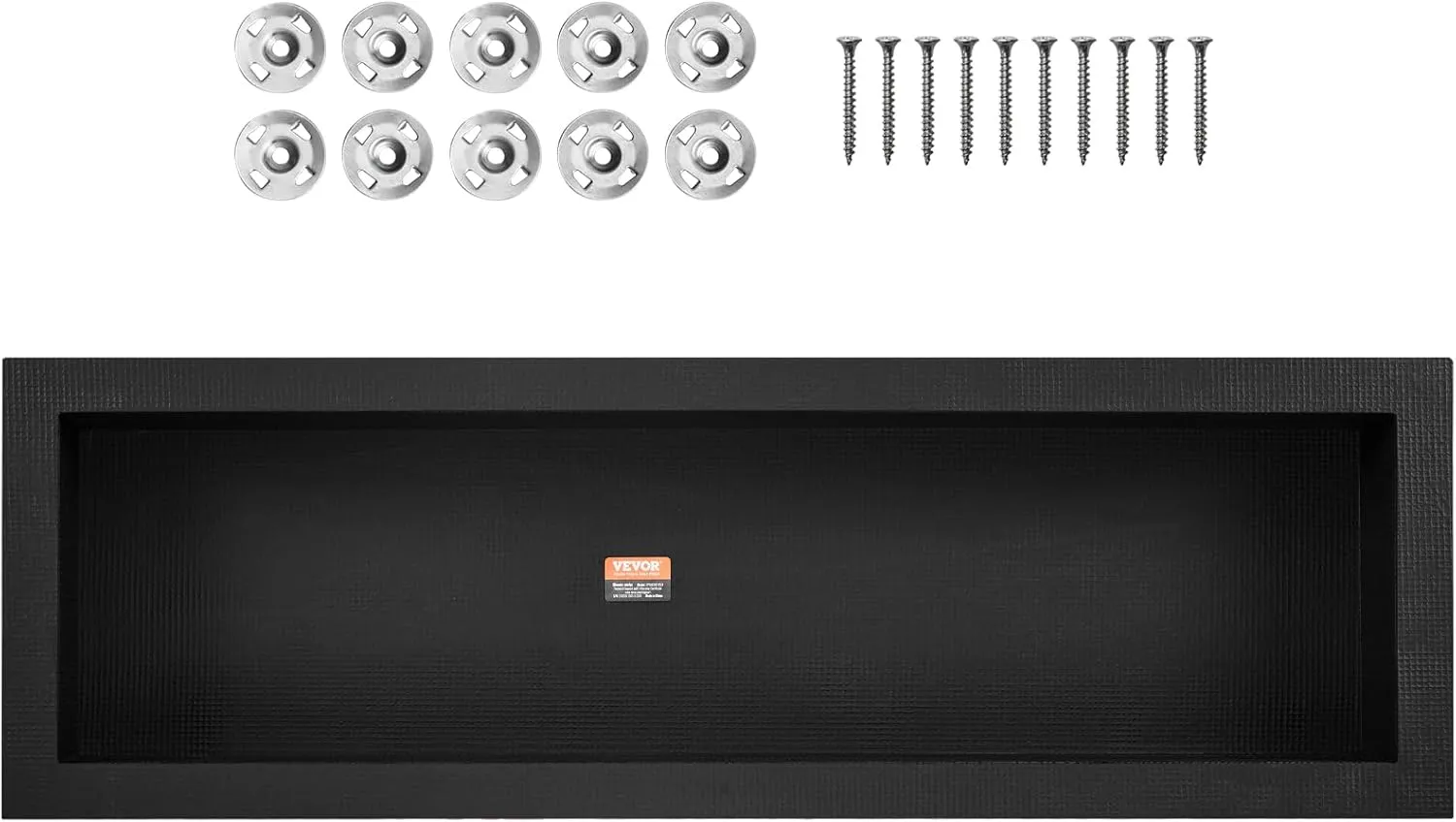 VEVOR Shower Niche Ready for Tile 16" x 50", Single Shelf Organizer, Square Corners Wall-inserted Niche Recessed, Sealed Protection Modern Soap Storage Niche for Shower Bathroom, Black