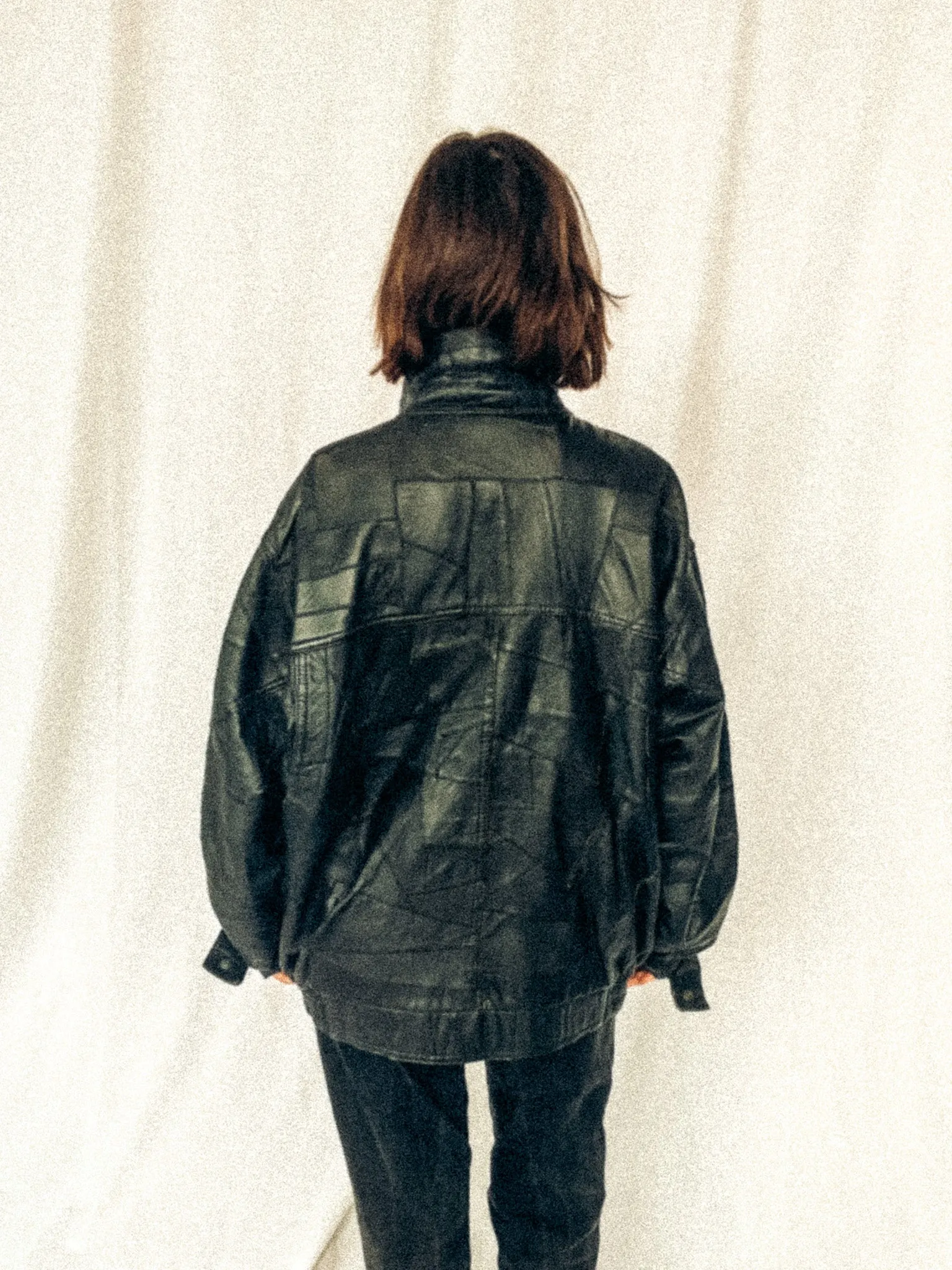 vintage patchwork leather jacket