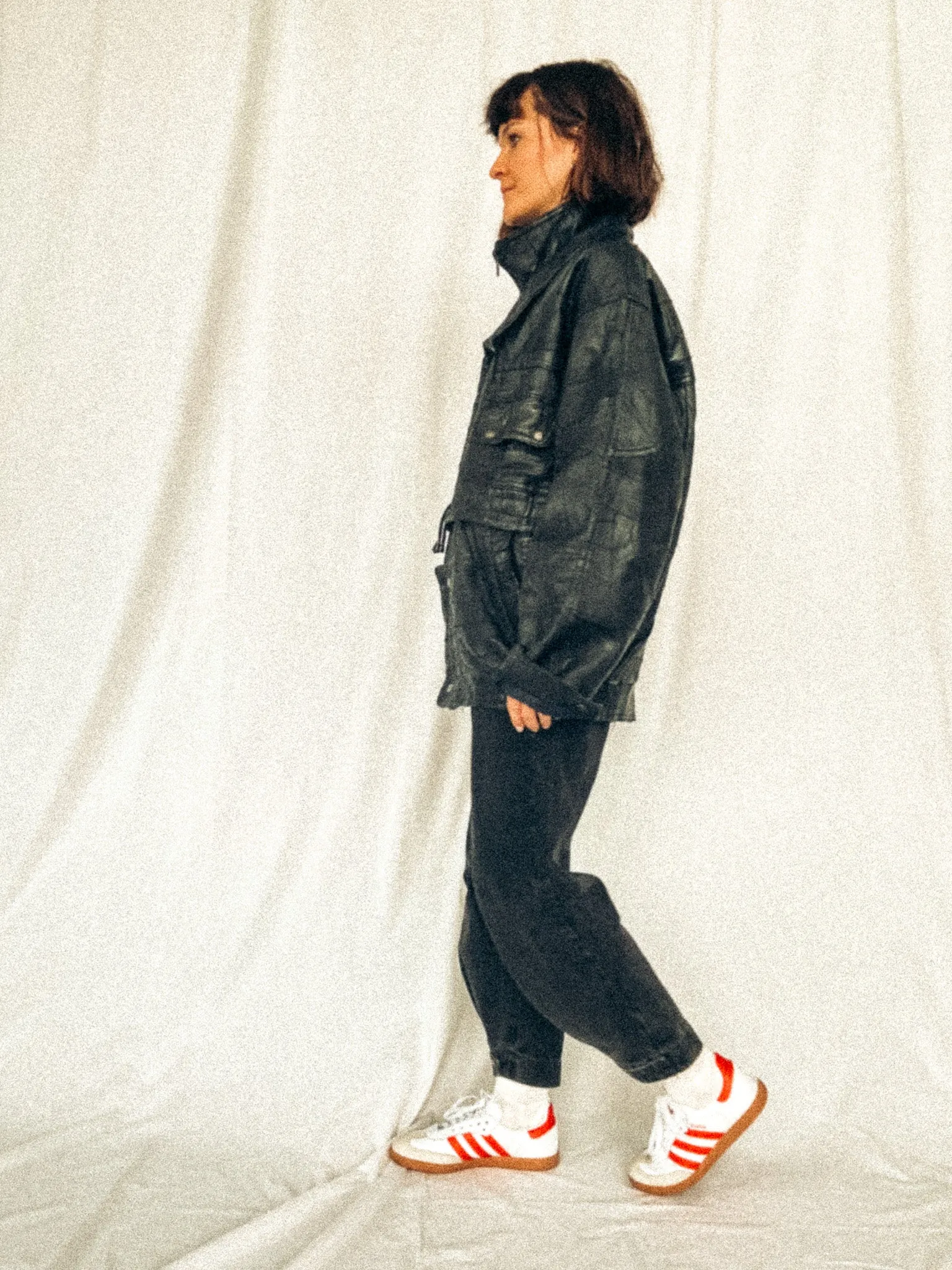 vintage patchwork leather jacket