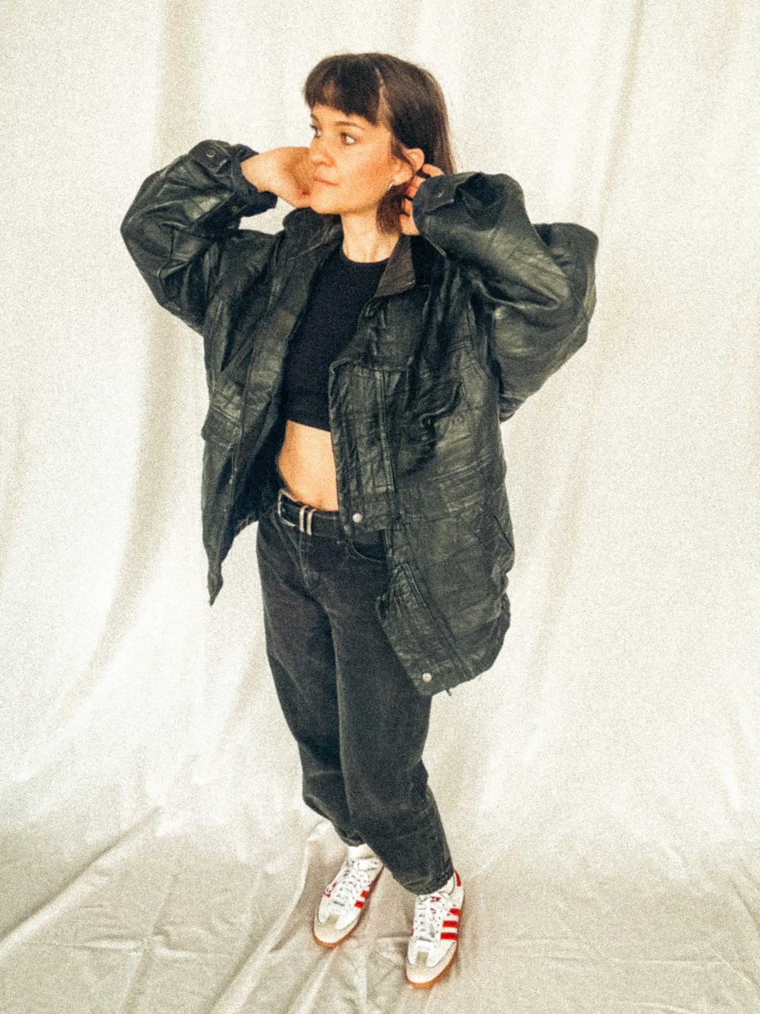 vintage patchwork leather jacket