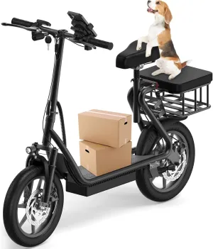 VOLPAM Electric Scooter, 300W/500W Motor, 21-27 Miles Range, Folding E-Scooter for Adults, Electric Kick Scooter with Dual Braking