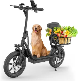 VOLPAM Electric Scooter, 500W Motor, 22/27 Mile Range, 22 MPH Speed, 10"/14" Tires, Folding E-Scooter for Adults, E Kick Scooter with Dual Suspension