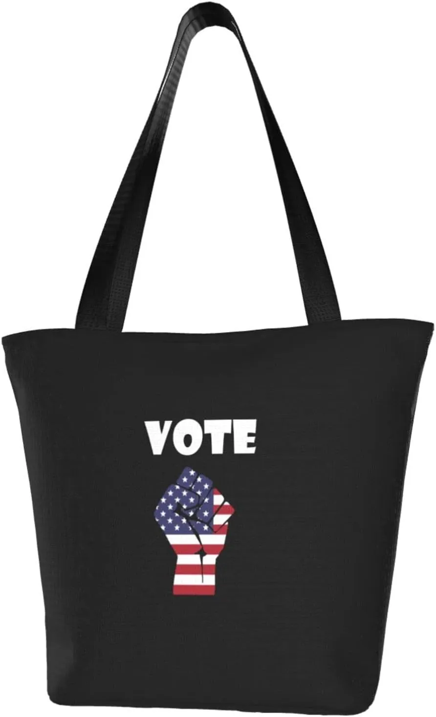 Vote, Resist Fist in American Women'S Casual One Shoulder Carry Shopping Bag Large Capacity Working Storage Handbag