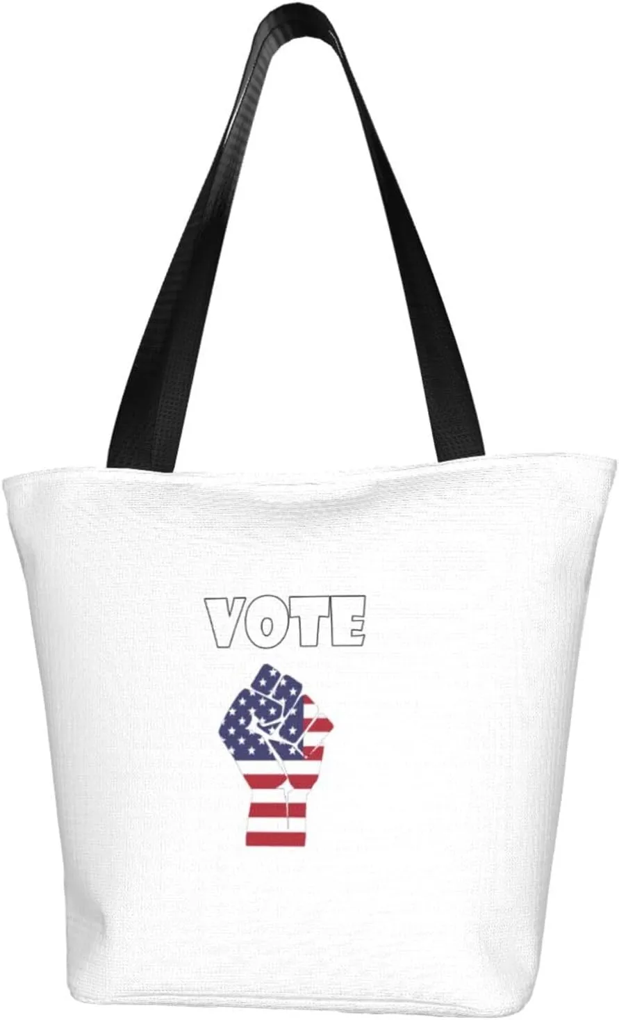 Vote, Resist Fist in American Women'S Casual One Shoulder Carry Shopping Bag Large Capacity Working Storage Handbag