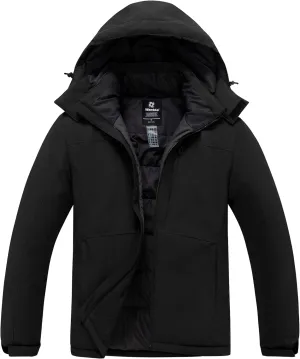 wantdo Men's Mountain Waterproof Ski Jacket Winter Snow Coat Windproof Raincoat