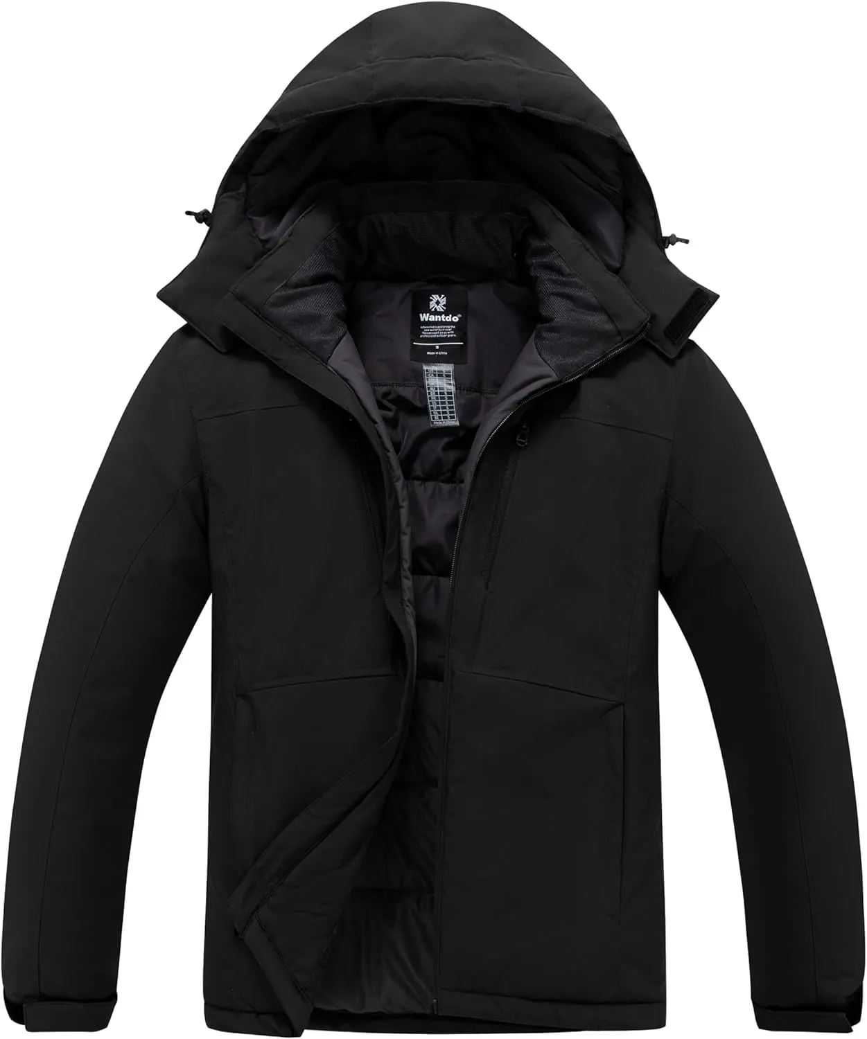 wantdo Men's Mountain Waterproof Ski Jacket Winter Snow Coat Windproof Raincoat