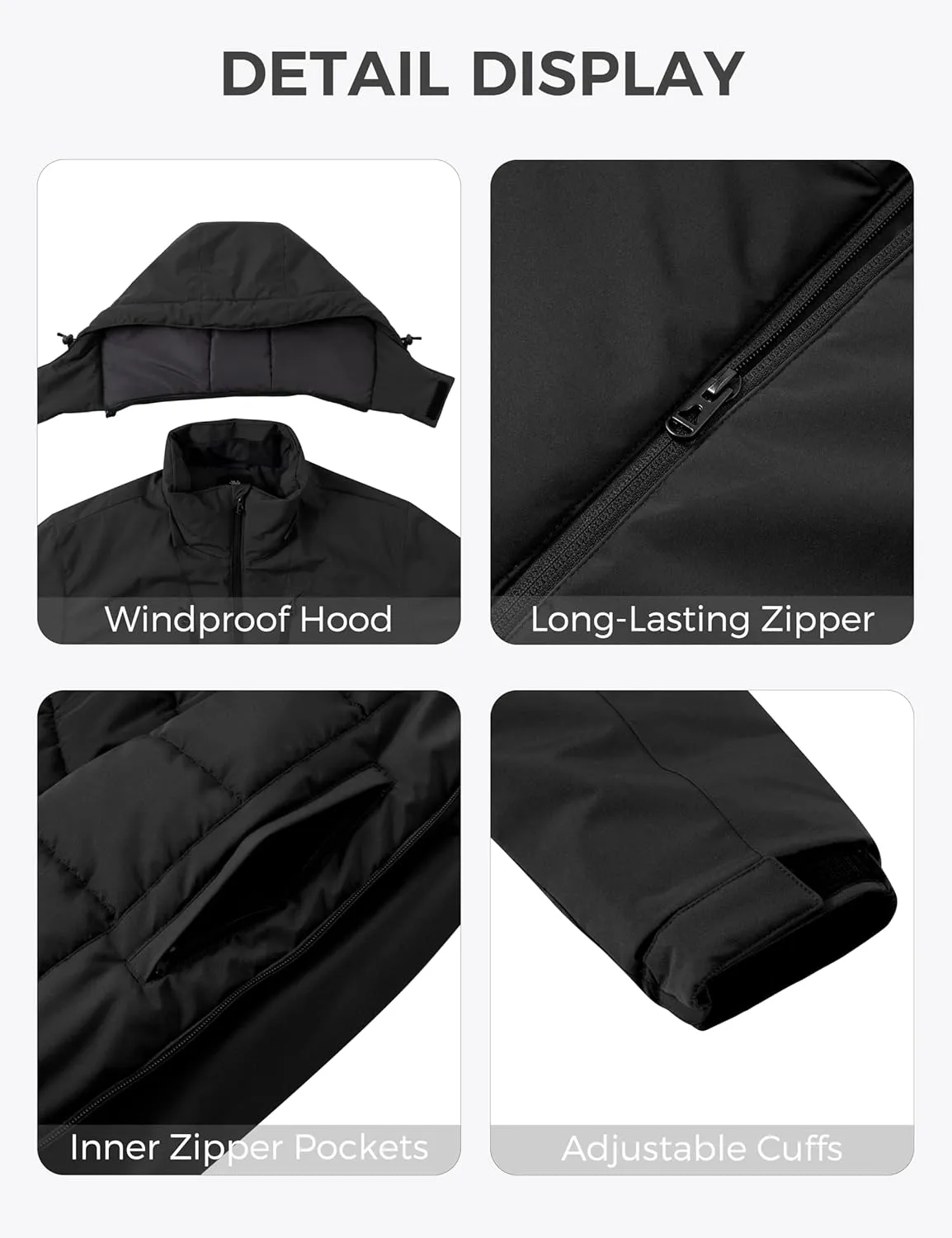 wantdo Men's Mountain Waterproof Ski Jacket Winter Snow Coat Windproof Raincoat