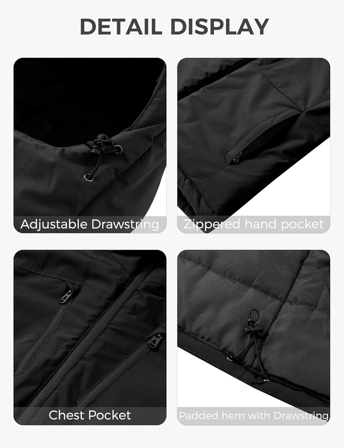 wantdo Men's Mountain Waterproof Ski Jacket Winter Snow Coat Windproof Raincoat