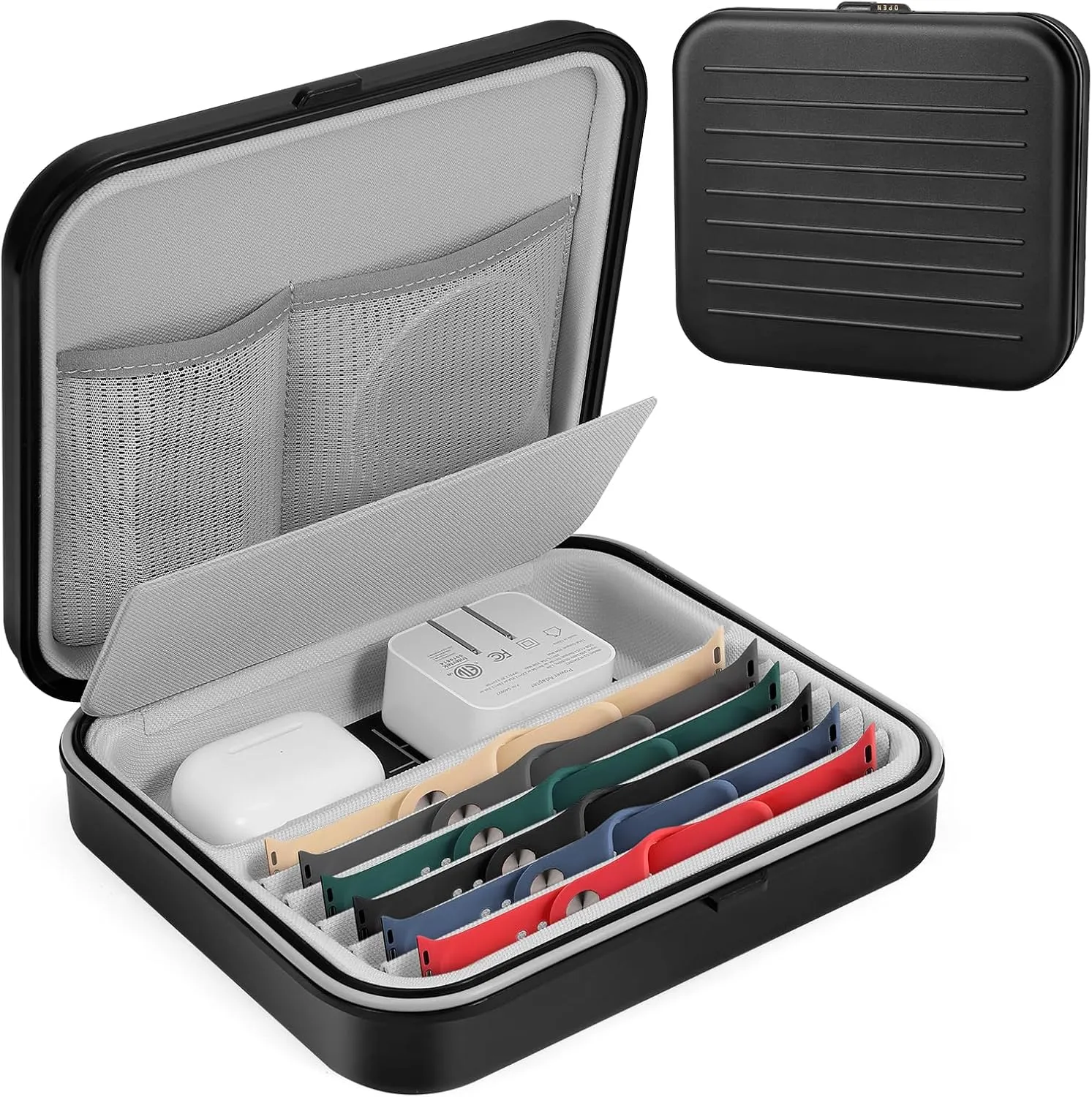 Watch Band Organizer - Portable Holder for 6 Watch Straps, Travel Storage Bag for iWatch Band, Headset, Jewelry and Other Accessories