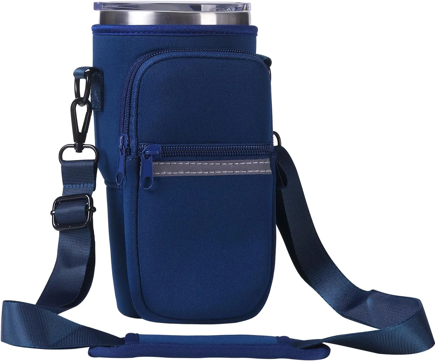 Water Bottle Holder with Strap for YETI Tumbler, Water Bottle Carrier Sling Bag with Phone Pocket, Gym Bottle Accessories